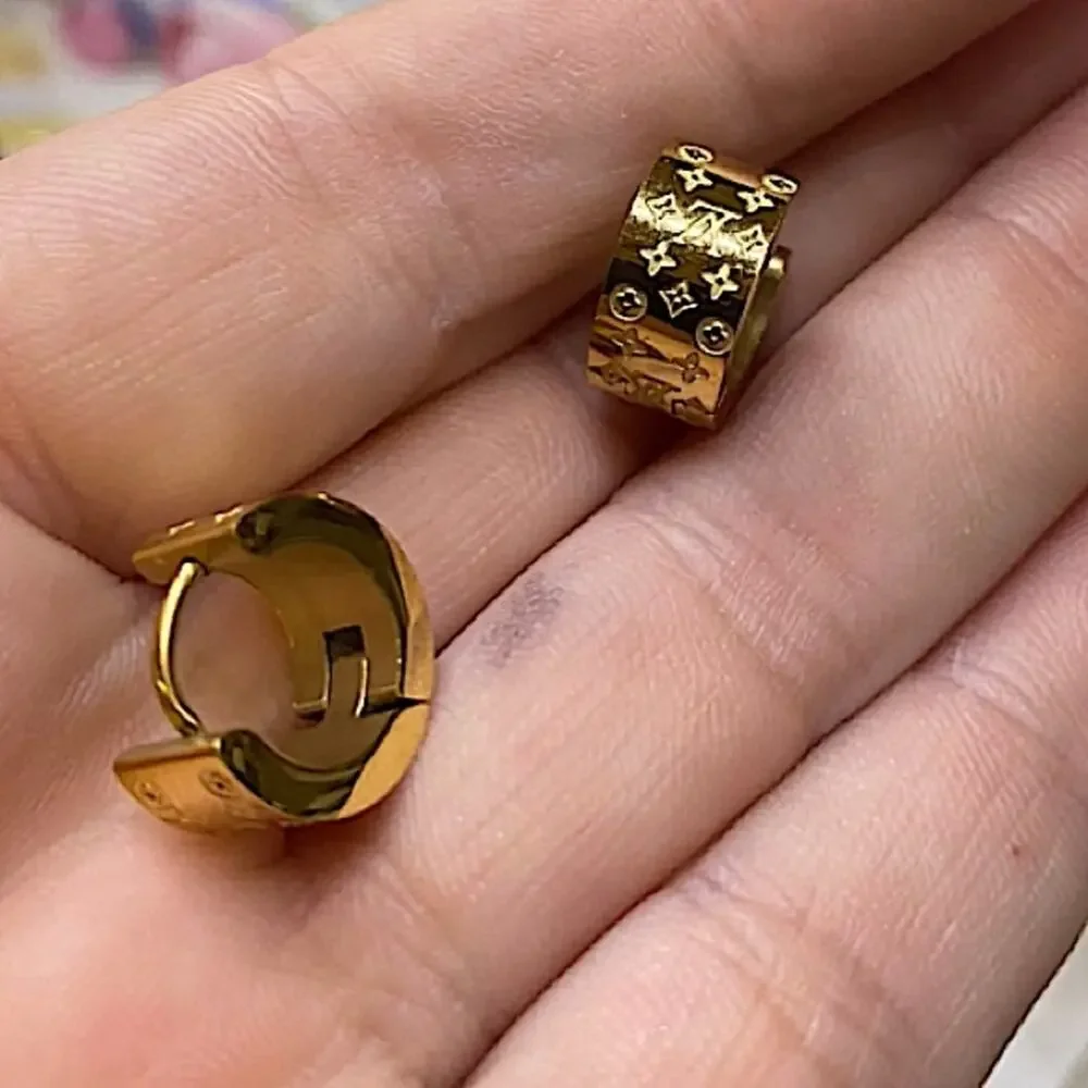 Gold Plated Four Leaf Clover Hoop Luxury Huggies’ Minimalist Earrings